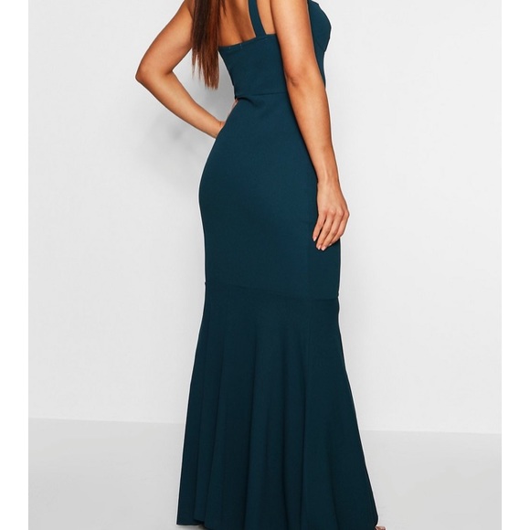 bustier detail fishtail maxi dress